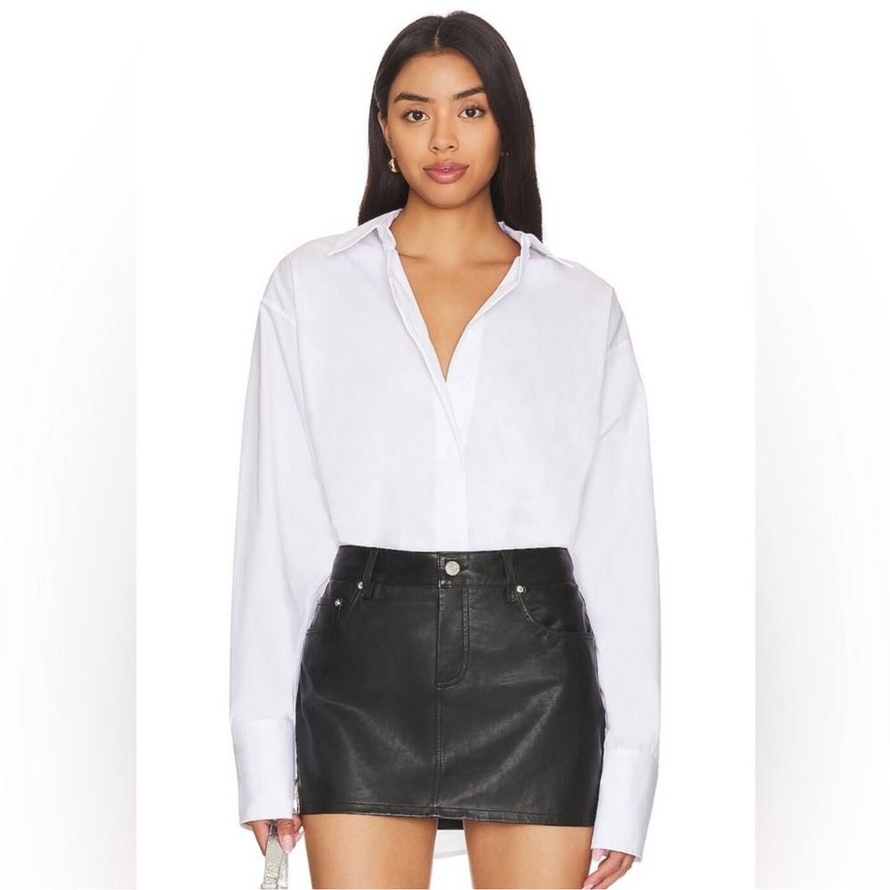 Good American NWT Oversized Poplin Shirt in White. - size 6(xxl)